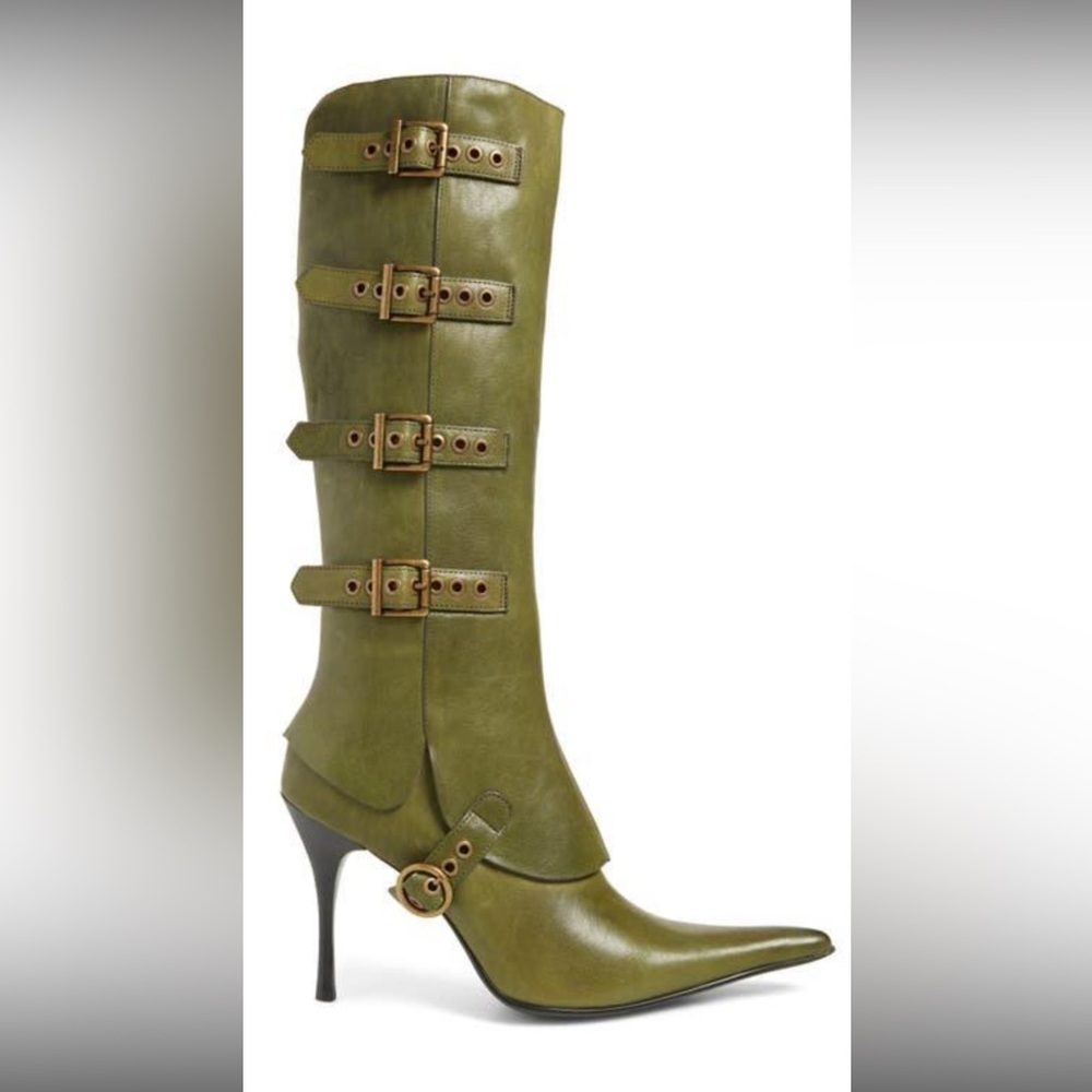 Jeffrey Campbell Corseted Green Boots